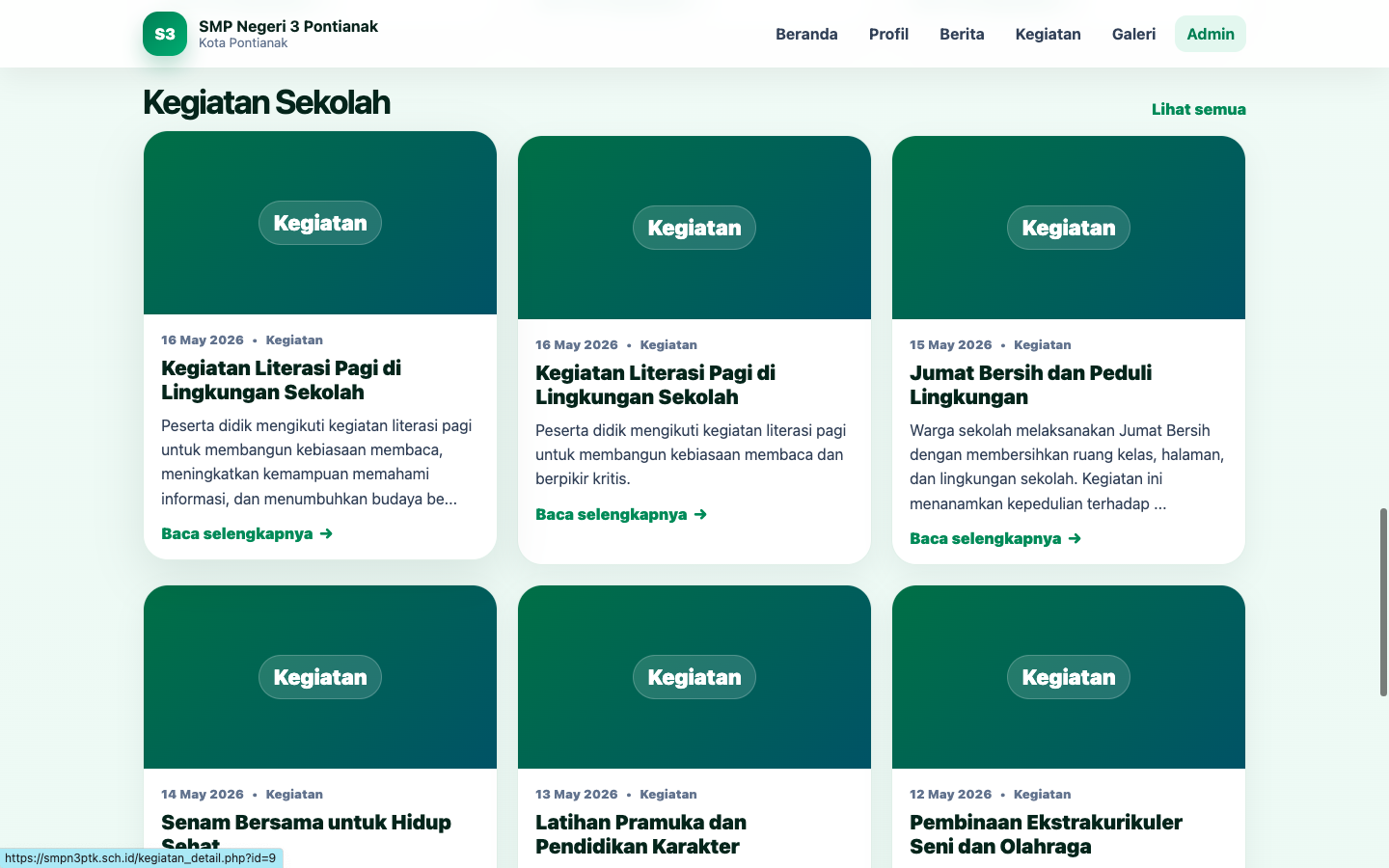 Website Resmi SMP Negeri 3 Pontianak Diluncurkan